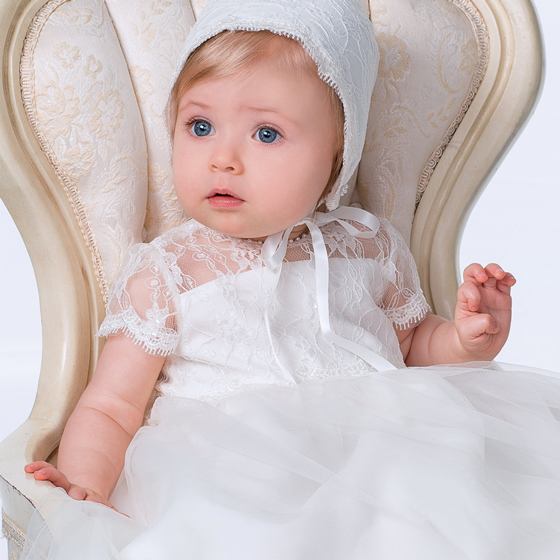 Sarah Louise Christening Gown & Bonnet - 1095
